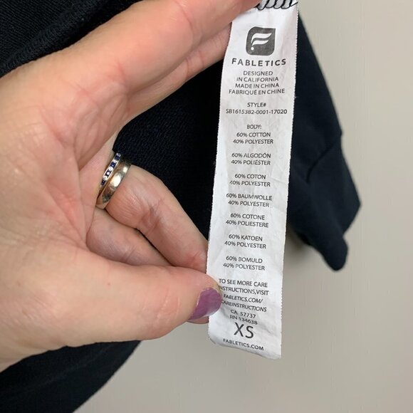 Fabletics Open Back Black Sweatshirt Size XS - Picture 5 of 6